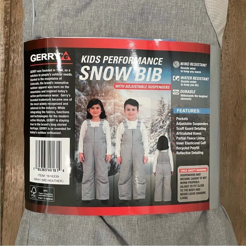 NEW Gerry Snow bibs girl 4T